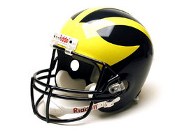 A- Michigan Wolverines Deluxe Football Helmet